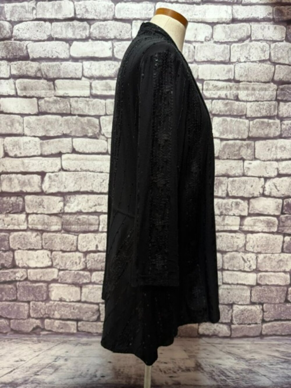 Susan Graver Black No Close Duster Size L - Picture 7 of 8